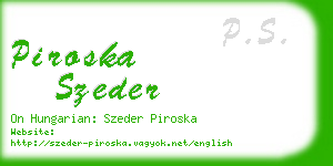 piroska szeder business card